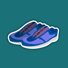 Vector fitness sneakers shoes for training, running shoe vector illustration. Sport shoes set. Cool bright sport footwear, stylish platform shoes. Flat design