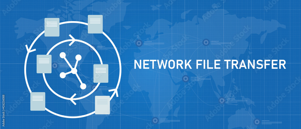 Aufkleber network file transfer nft sharing exchanging document on internal company network