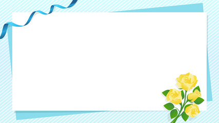 父の日 薔薇 リボン フレーム 背景 イラスト 4 3 横位置 Wall Mural Ricorico