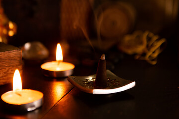 incense altar praying night