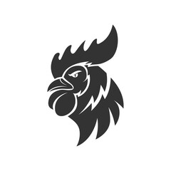 Chicken Rooster Head Mascot Animal Template Silhouette Isolated