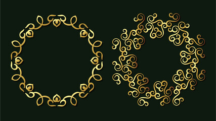 Luxury gold decorative floral frame background