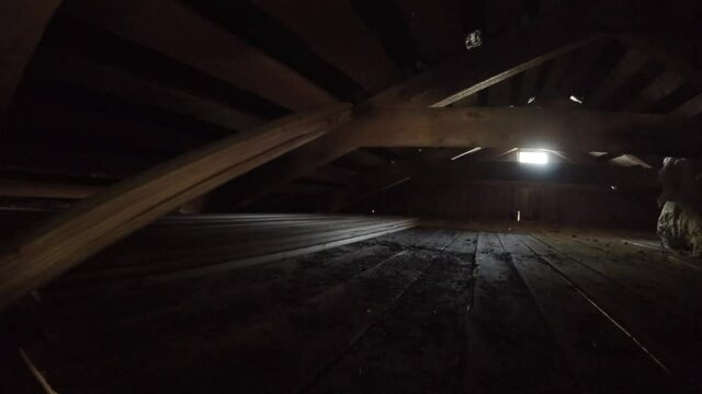 Planks in the attic. 4K.