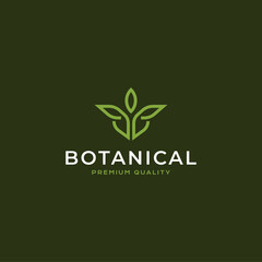 botanical leaf logo vector icon illustration modern style for your business