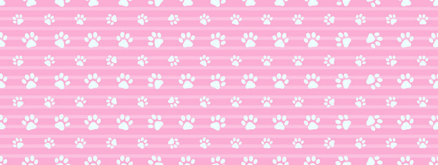 Vector seamless pattern and background with footprint of cat and dog