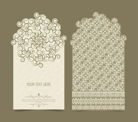 Vertical background card with mandala design