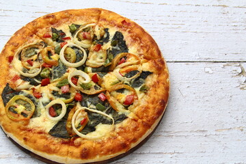 Freshly cooked flavored Pizza