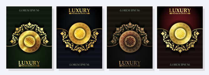 Luxury mandala cover in dark color - obrazy, fototapety, plakaty