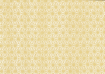 Yellow beige Japanese paper flower design texture background