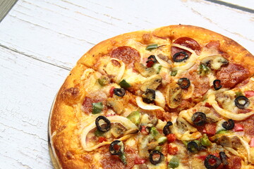 Freshly cooked flavored Pizza