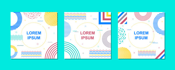 Geometric background memphis colorful vector