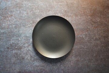 Black empty ceramic side plate