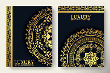 Luxury mandala cover in dark color