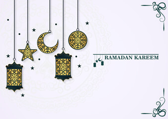 Elegant islamic lantern background ramadan kareem