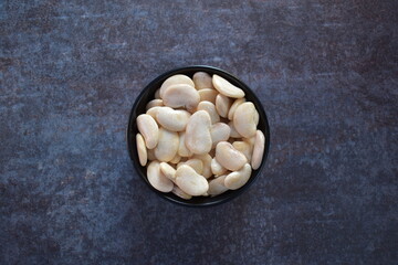 Soaked white color raw whole Butter bean