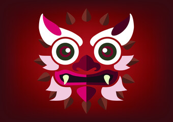 Abstract dragon icon, background, wallpaper, Vector illustration