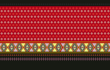 Geometric ethnic pattern seamless flower color oriental. seamless pattern. Design for fabric, curtain, background, carpet, wallpaper, clothing, wrapping, Batik, fabric,Vector illustration