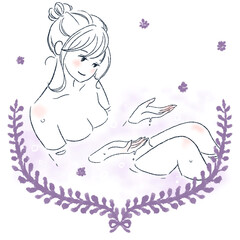 バスタイムの女性