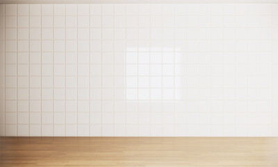 white wall and wooden floor 3d background	