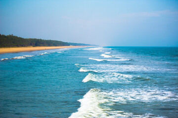 Fototapeta na wymiar The beautiful Sea Shore of Kakinada, India. This is most famous beach in India.