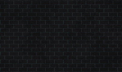 Fototapeta na wymiar Vector realistic black brick wall background for decoration. Black brick seamless pattern. Dark brick wall background. Grunge stonewall. Horizontal black brick wall with grunge texture. Vector EPS10
