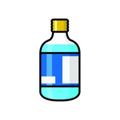 Alcohol liquid bottle in drawing style isolated vector. Hand drawn object illustration for your presentation, teaching materials or others.