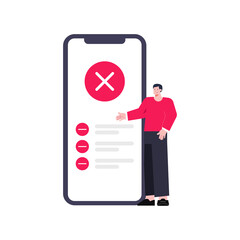 illustration requesting access denied via smartphone