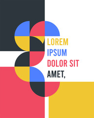 Minimalist geometric artwork poster with simple shapes and images. Abstract vector pattern design in Scandinavian style for web banners, business presentations, brand packs, fabric prints, wallpapers