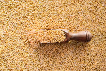 Raw yellow color dried split Mung lentils
