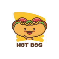 cute hotdog character mascot template