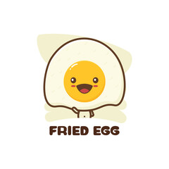 cute fried egg character mascot template.