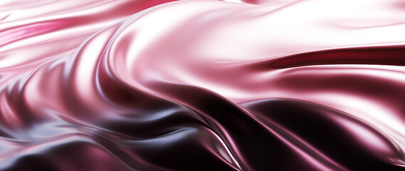 3d render of light and pink silk. iridescent holographic foil. abstract art fashion background.