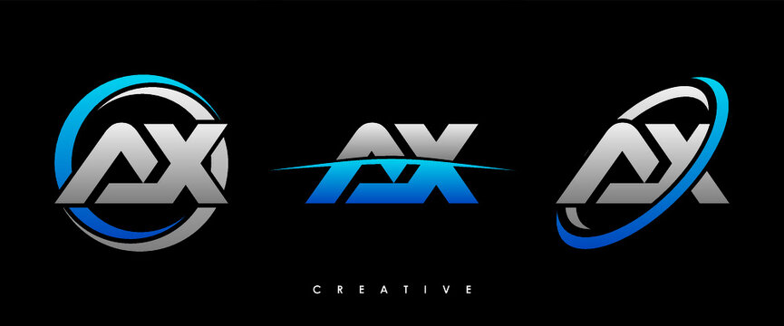 AX Letter Initial Logo Design Template Vector Illustration