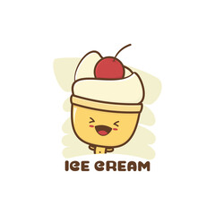 cute mascot character ice cream