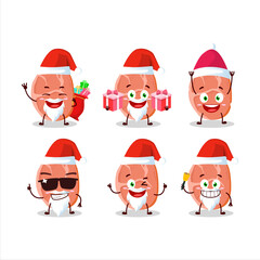Santa Claus emoticons with slice of pork cartoon character