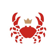 crab king seafood logo vector icon illustration