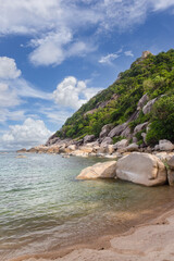 Beautiful landscape of viewpoint in sunny day at Koh Nang Yuan Island