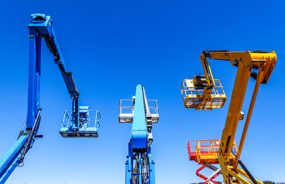 modern lifter in front blue sky