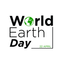 Typographic design for Earth Day. Concept Poster With Green Leaves. Vector Template. with white background.