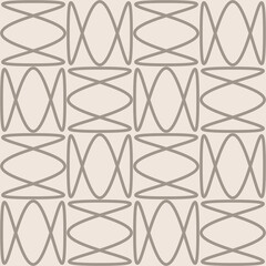 Seamless pattern consisting of closed loops. Beige and brown colors.