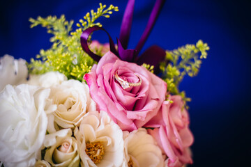 Flower and a wedding ring