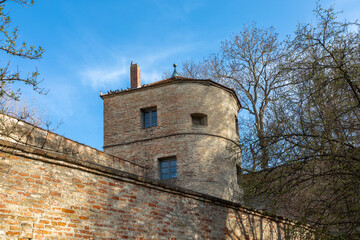 Turm am Jakober Wall, mittelalterliche Stadtbefestigung in Augsburg