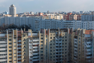 View of the city of Minsk from above.