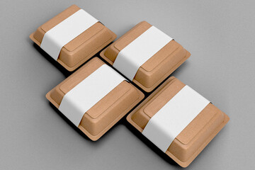 Food packaging boxes advertising mockup design