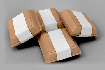 Realistic fast food delivery boxes mockup design