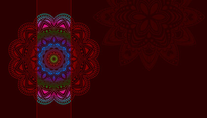 Mandala, beautiful ramadan kareem greeting card design with modern lantern specially for Ramadan wishing and design, vector illustration.