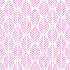 Geometric leaves vector seamless pattern. Abstract vector texture. Leaf background