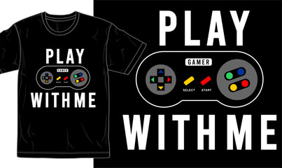 gamer gaming game t shirt design graphic vector  - obrazy, fototapety, plakaty