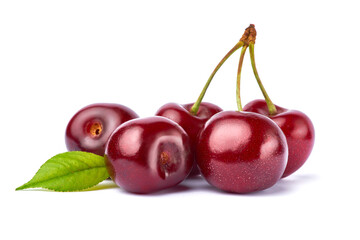 sweet cherry fruits isolated on white background