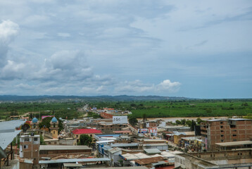 blue sky of Tumbes Peru, photo of cloudy blue sky